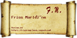 Friss Marléne névjegykártya